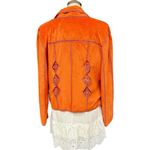 Beverly Hills Leather Club Orange Faux Suede Embroidered Boho Jacket, Fits M/L Size undefined Photo 4