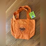 Trader Joes Halloween Mini Canvas Tote Bag Purse Reusable LIMITED EDITION Orange Photo 1