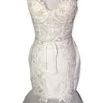 White Strapless Beaded Lace Corset Mermaid Wedding Dress Size L Photo 48
