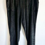 Juicy Couture  Black Velour Sweatpants Y2K Track‎ Pants Logo Lounge Medium Photo 0