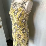 Cato  Yellow and Gray Sheath Midi Dress Spaghetti Strap Photo 2