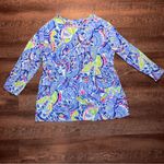 Lilly Pulitzer  Lyndsea Tunic In Blue Peri Patterned Women's Top Size Large Photo 8