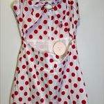 Wild Honey NWT  polka dot cutout mini dress white and red size M Photo 5
