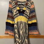 Free People Patchwork Sweater Dress Geometric Colorful Boho Aztec Womens XS Photo 0