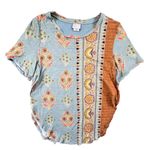 Anthropologie Postage Stamp XS‎ Short Sleeve Cotton Shirt Boho Floral Photo 0