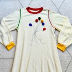Vintage 70s Pom Pom Balloon Primary Colors Waffle Knit Long Sleeve Nightgown Size undefined Photo 4