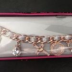 Bebe Gold & Silver Charm Bracelet Key Locket Cross Photo 1