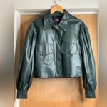 ZARA  Dark Green Leather Jacket.  Size-Medium Photo 1
