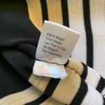 Ming Wang Black Knit Jacket Medium 3/4 Sleeve Striped Hem Metal Buttons Classic Photo 5