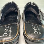 Born concept Charcoal Black Leather BOC Heeled Clogs Photo 10