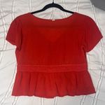 Sky And Sparrow Peplum Cropped Blouse Photo 2