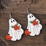 🌸 4 for $20 Halloween Ghost Earrings, Halloween, Boho, Ghost, Vintage Fall White Photo 1