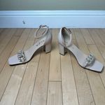 Unisa Nude Neutral Chain Link Detail Heels Sandals Size 9.5 Patent Photo 4