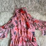 Belle Sky Pink Floral Strappy Long Dress Size Small Ruffles Wedding Resort Vacat Photo 4