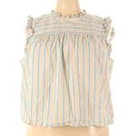 J.Crew Ruffleneck Shirred Top Cotton Poplin Striped Ruffle Sleeve Plus Size 24 Photo 2