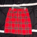 No Boundaries Red plaid mini skirt Photo 2