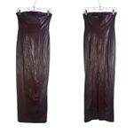 Lovers + Friends X Rachel Ana Brown Faux Leather Maxi Dress Small Strapless S Photo 3