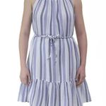 Beach Lunch Lounge Halter Neck Striped Dress W/ Braided Tie Belt Women’s Size XL Photo 9