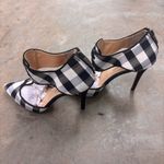 Neiman Marcus  Womens 7 Shootie Black White Gingham Preppy Business Pump Shoes Photo 2