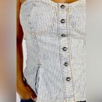 NWT! Anthropologie Pilcro Denim Peplum Corset Blue Photo 2