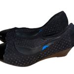 Seychelles  Black Suede Laser Cut Wedges Photo 4