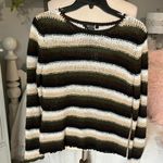 Karen Kane  Lifestyle Petites Medium Sweater Womens Pullover Striped Crochet Photo 1