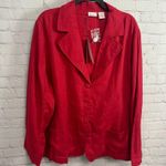 Spiegel New Deadstock red linen 4 button lightweight blazer ladies size 20W plus Photo 7