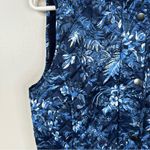 Talbots NEW  Vest Womens XS Blue Floral Quilted Sleeveless Full Zip Jacket Photo 2