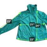 Chico's Chico’s Peacock Blue Full Zip Jacket Shirred Sleeves w/Toggle Adjust Size 2 (12) Photo 6