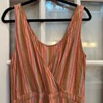Anthropologie DREW Peach Terracotta Striped Linen Pant Jumpsuits Size Medium M Photo 5
