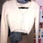 Wild Fable Cropped Button Up White Sweater Photo 0