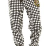 Harry Potter  Hogwarts Black & White Plaid Joggers Lounge Pants XL Photo 0