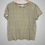 American Eagle VTG 90s  Floral Henley Top L Made in Korea Cotton Cottagecore Boho Photo 0