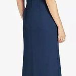 Dessy After 6 Midnight Navy Blue Ruffled Sleeve Bridesmaid Prom Dress Size 16 Photo 1