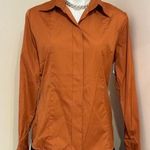 Farinaz Taghavi Ultra Dusty Orange Dressy Button Down Shirt Italian Fabric Sz 14 Photo 0