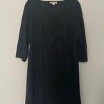Black Laser Cut Half Sleeve Dress Size Large Photo 1