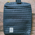 ROC Skincare Zipper Makeup Bag Dark Blue Quilted Fabric Cosmetic Pouch Photo 0