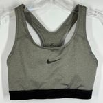 Nike dri fit women’s gray black sport padded bra size small Photo 0