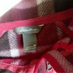 Eddie Bauer Red Plaid Ultra Soft Fleece 1/4 Zip Long Sleeve Pullover Top XS Photo 4