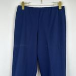 Dennis Basso Regular Luxe Crepe Slim-Leg Ankle Pants with Lace Navy Size XSP Photo 2