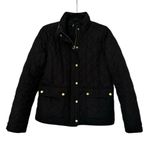 J.Crew  Quilted Jacket Zip Front Snaps Black Womens Medium Photo 0