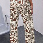 SheIn Brown Swirl Pattered Pants Photo 2