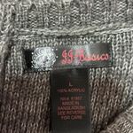 Gray Ribbed Knit Dress Short Sleeve Pockets Casual Comfy Everyday Size L Photo 3