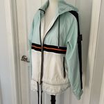 Super Cool Used / Worn PE Nation Light Blue Hooded Windbreaker Zip up Jacket Size L Photo 2
