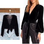 Ramy Brook Womens Jaxon Velvet Long Sleeves Cropped blazer top size medium Photo 1