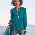 Mystic Sundance pleated  Falls Hi low blouse S Photo 0
