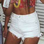 ZARA White Denim Shorts Photo 0