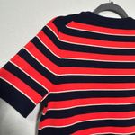 J.Crew NEW Short-Sleeve Striped Sweater Knit Dress Red Blue Wool Md Academia Photo 10
