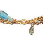 Premier Designs  Multi-Strand Gold, Blue, & Orange Beaded Necklace Photo 2