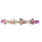 Hand Wired Headband with Crystal Butterflies, Glass Beads and Crystal Rondelles Pink Photo 4